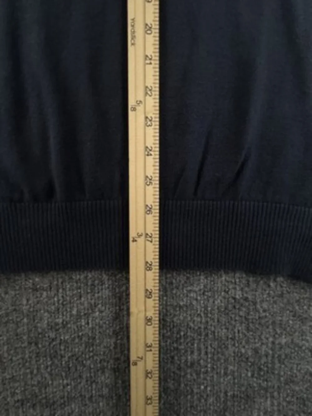 Burberry Italy Cotton Pullover Logo V-Neck Mens Blue Medium Elbow Patches Knit